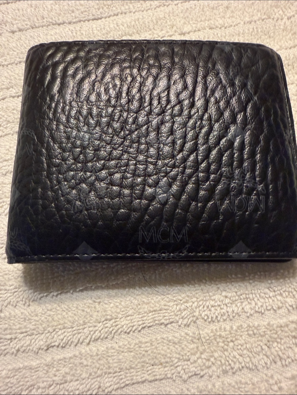 MCM Black Textured Pebbled Leather Bi-Fold Wallet